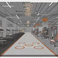 Modern Fitness Gym Interior With Various Equipment And Track