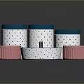 Vibrant Tableware Set With Blue Lidded Containers White Polka Dots Pink Bowls And Chopsticks