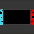 Portable Gaming Console With Red Blue Controllers And Black Screen Design