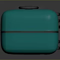 Turquoise Hard Shell Suitcase With Telescopic Handle Rolling Wheels And Sleek Striped Texture