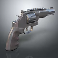 Tactical Revolver Firearm With Textured Grip Metal Finish And Picatinny Rail