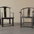 Elegant New Chinese Style Black Solid Wood Single Chairs For Cozy Home Living Space