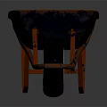 Rusted Vintage Wheelbarrow With Blue Basin Orange Handles And Black Wheel