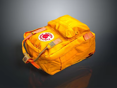 Yellow Emergency Survival Bag With Red Logo For Home Essential Supplies 3d model