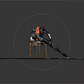 Professional Backpack Leaf Blower Orange And Black With Metal Stand On Concrete Floor