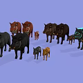 Group of Various Colored Pigs Including Striped Neon Glowing and Different Sizes
