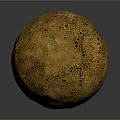 Shiny Golden Decorative Sphere With Intricate Textured Surface And Artistic Design
