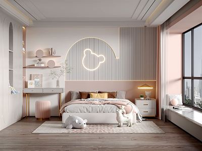 Modern Children's Room Girls Room 3d model