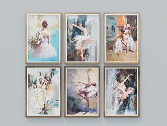 Light Luxury Figure Painting Figure Oil Painting Hanging Painting 3d model