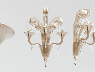 European style wall lamp glass wall lamp 3d model