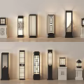 Various Traditional Modern Outdoor Lights With Pillar Lanterns And Decorative Patterns For Garden Pathway