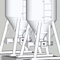 Blue Protective Shed With Two White Storage Tanks For Bulk Storage Transportation