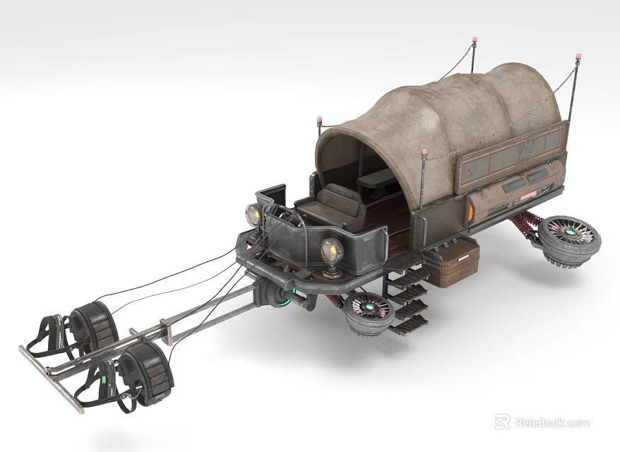 Futuristic Caravan Style Vehicle With Mechanical Features 3d model 