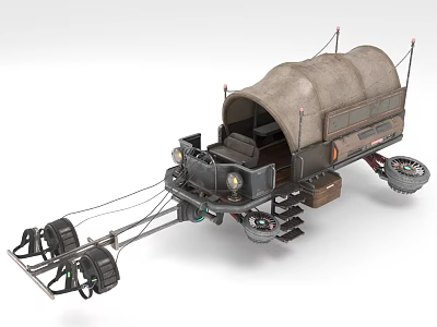 Futuristic Caravan Style Vehicle With Mechanical Features 3d model