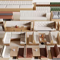 Diverse Public Chairs With Modern Styles And Various Materials For Public Spaces
