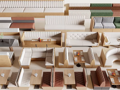 Diverse Public Chairs With Modern Styles And Various Materials For Public Spaces 3d model