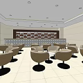Indoor Swimming Pool With Modern Ceiling Structure Columns Light Colored Walls And Lounge Chairs