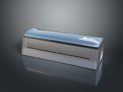 Sleek Silver Computer Printer with Reflective Surface and Modern Compact Design Look 3d model