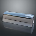 Sleek Silver Computer Printer with Reflective Surface and Modern Compact Design Look