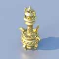 Golden Ornamental Home Decor Figurine With Intricate Design And Detailed Carvings