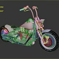 Custom Chrome Motorcycle With Classic Design Black Silver Wheels And Engine 3d model