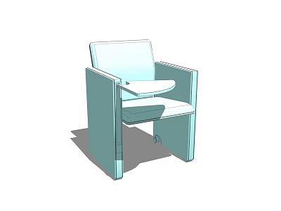 Light Blue Children's Chair With Armrests And Comfortable Seat Design 3d model