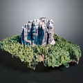 Scenic Rocky Mountain Peak Surrounded by Lush Green Forest Natural Landscape