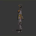 Futuristic Robot Character Design With Golden Orange Armor And Mechanical Structure
