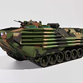 Armored Military Utility Vehicle With Camouflage Design Tracked Wheels And Mounted Weapon