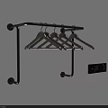 Modern Black Wall Mounted Hangers Rack With Multiple Hangers For Closet 3d model