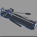 Blue Tile Cutter Hardware Tool With Sliding Rail And Grip Handle 3d model