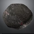 Spherical Gray Stone With Pink Shimmering Surface And Natural Texture