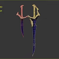 Glowing Purple Blue Gradient Daggers With Slender Blades And Decorative Handles