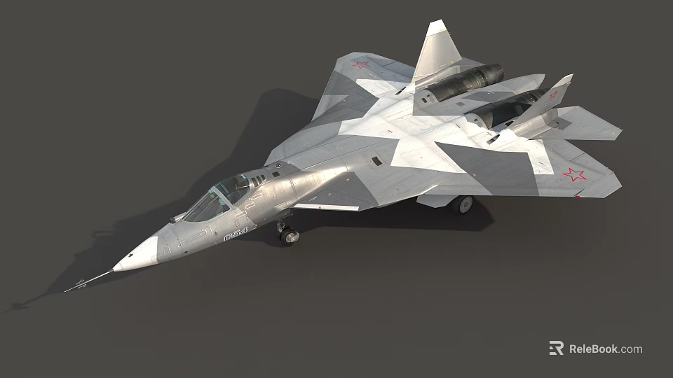 Modern Stealth Fighter Jet With Silver Gray Exterior Twin Engines And Aerodynamic Design 3d model 