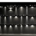 Downlights and Spotlights Installed on Track Showing Bright Uniform Light Projection in Space