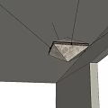 Modern Square Chandelier With Marble Texture Hanging From White Ceiling 3d model