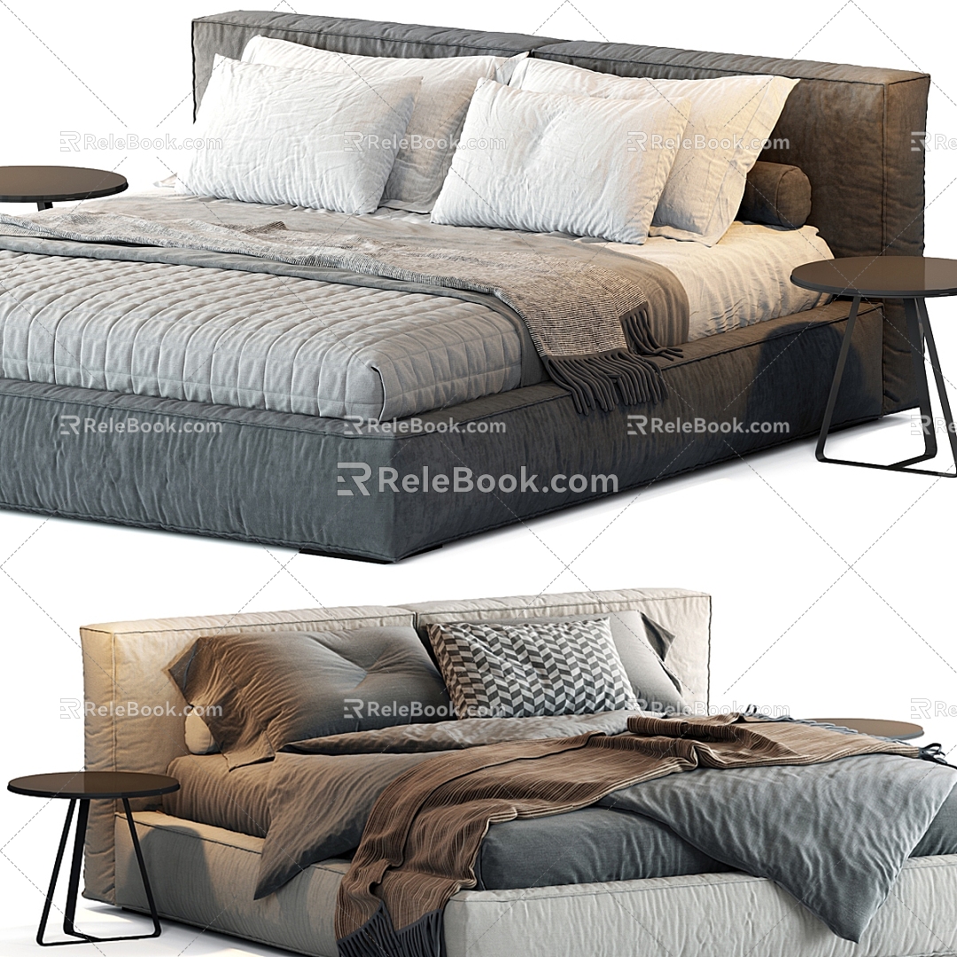 Double bed 3d model