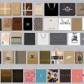 Assorted Luxury Brand Shopping Bags With Diverse Colors Logos And Patterns