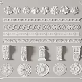 Plaster Moldings Decorative Assortment With Various Ornamental Patterns And Designs 3d model