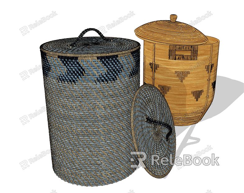 Modern Storage Basket Rattan Clothes Storage Basket model