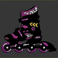 Pink And Black Roller Skates With Shiny Wheels For Recreational Sports Use