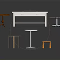 Various Home Furniture Pieces Including Tables Stools And Modern Desks