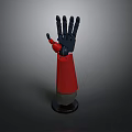 Game Movie Character Mechanical Arm Model With Black Hand Red Forearm And Base