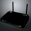 Black Wireless Router With Dual Antennas And High Speed Network Device Design 3d model