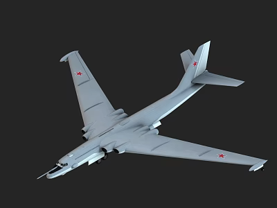 Military Gray Fighter Jet Featuring Red Star Emblems On Wings And Tail 3d model