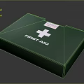 Green First Aid Kit With White Cross Symbol And Medical Supplies Storage Case
