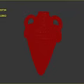 Red Ceramic Decorative Vase With Circular Handles And Conical Design For Home
