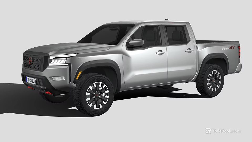 Modern Silver Pickup Truck With Double Cab Off Road Style Wheels And Black Grille 3d model 