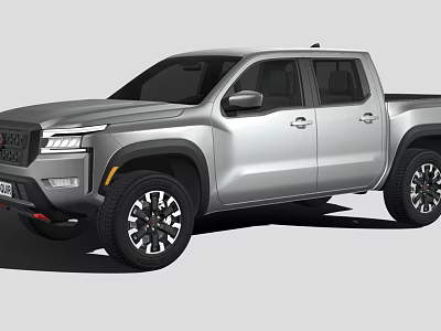 Modern Silver Pickup Truck With Double Cab Off Road Style Wheels And Black Grille 3d model
