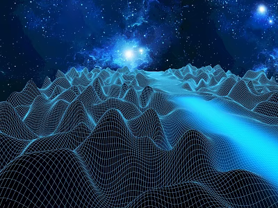 Professional Commercial Equipment Featuring 3D Grid Mountain Terrain And Starry Design 3d model